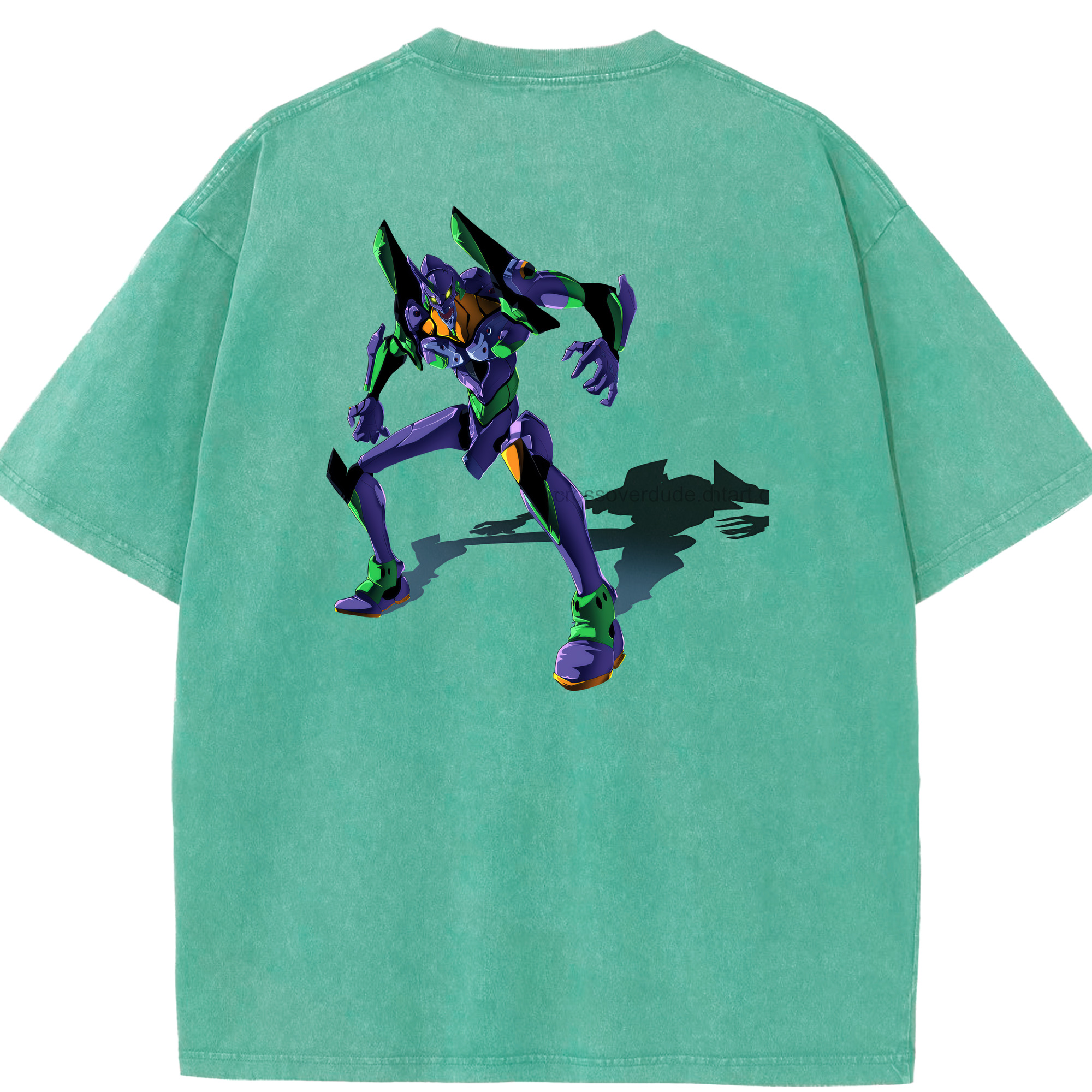 （画像用） EVA 新世紀エヴァンゲリオン 綿100% ヴィンテージ風 半袖Tシャツ（背面プリント）